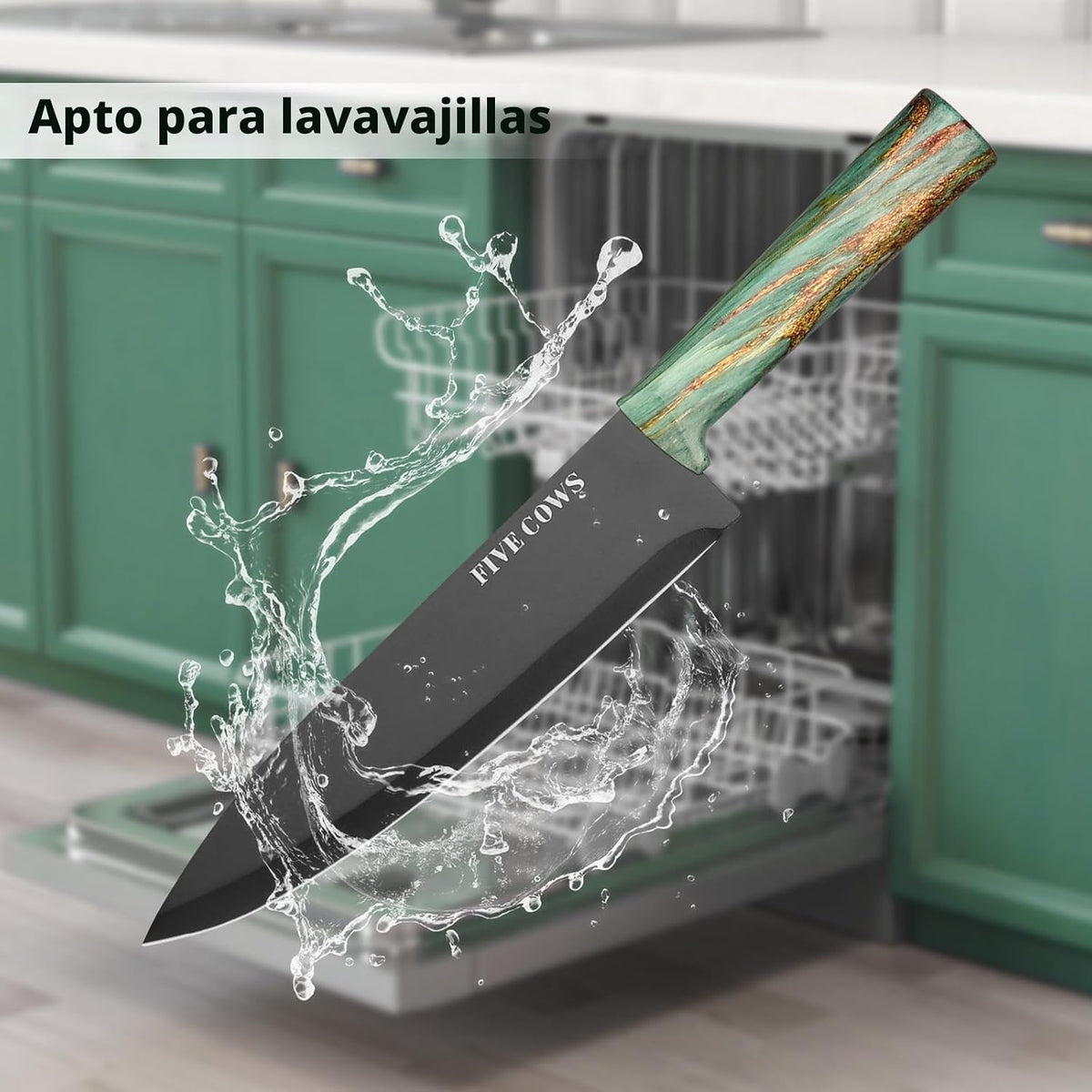 Juego de Cuchillos de Cocina de 16 Piezas con Bloque y Tabla de Cor...