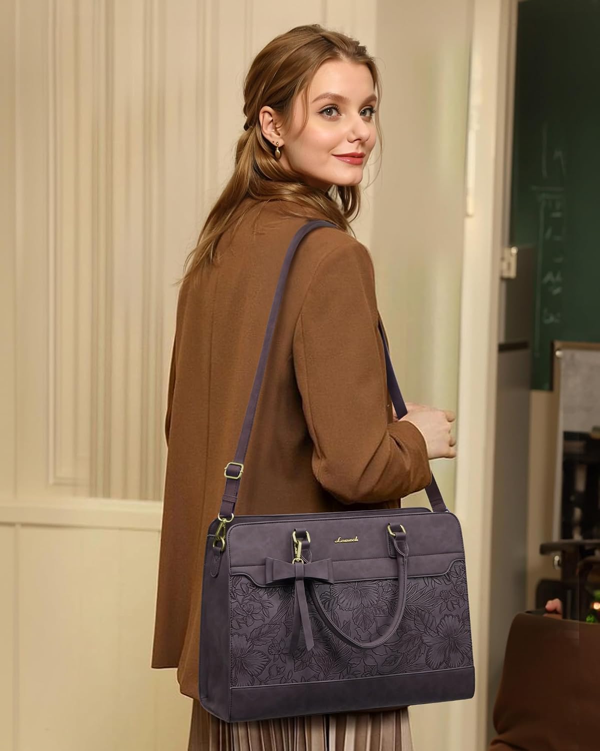 LOVEVOOK Bolsa de mano para computadora portátil para mujer, bolsa...