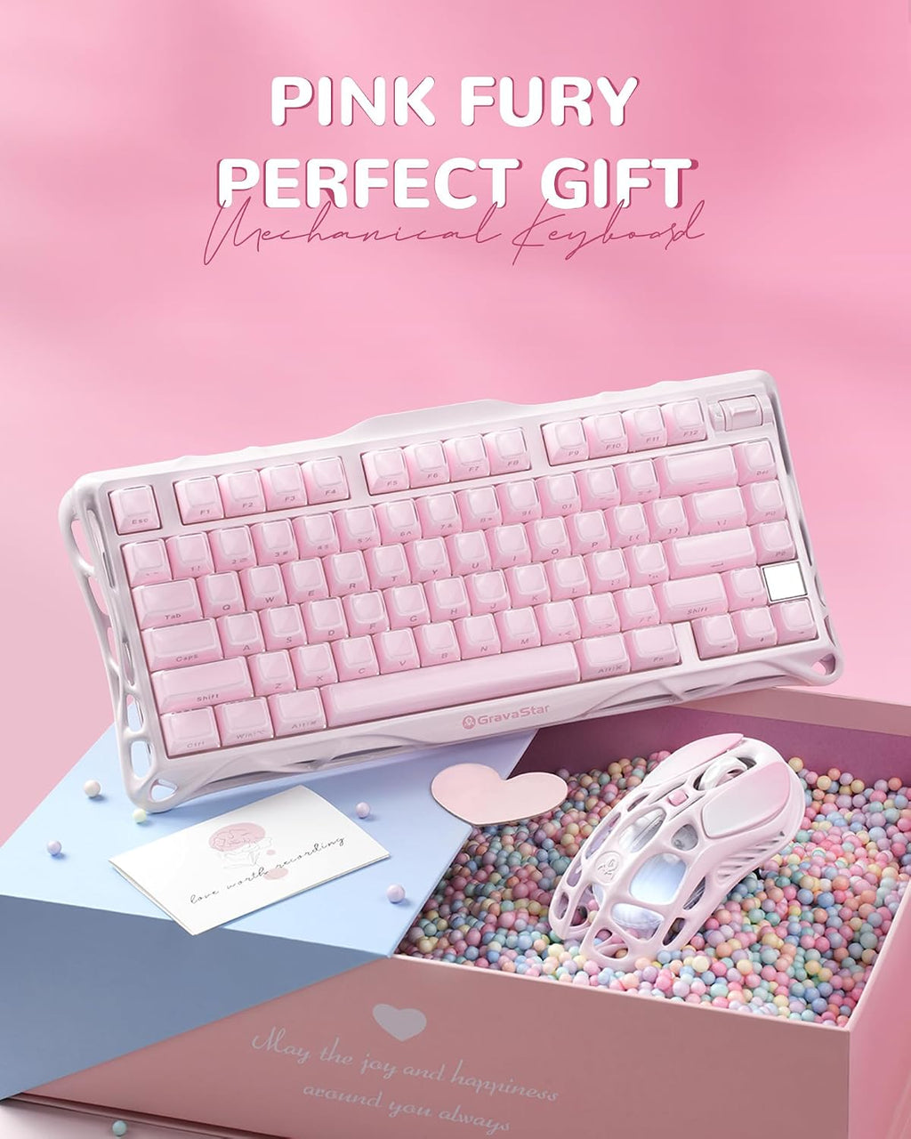 GravaStar Mercury K1 75% Teclado mecánico inalámbrico para juegos,...