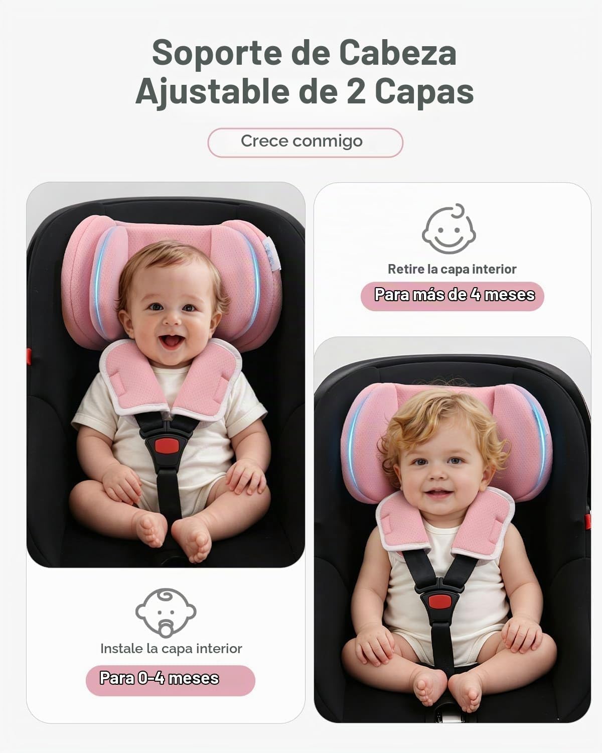 RsoTone Almohada de apoyo para la cabeza del asiento de automóvil i...