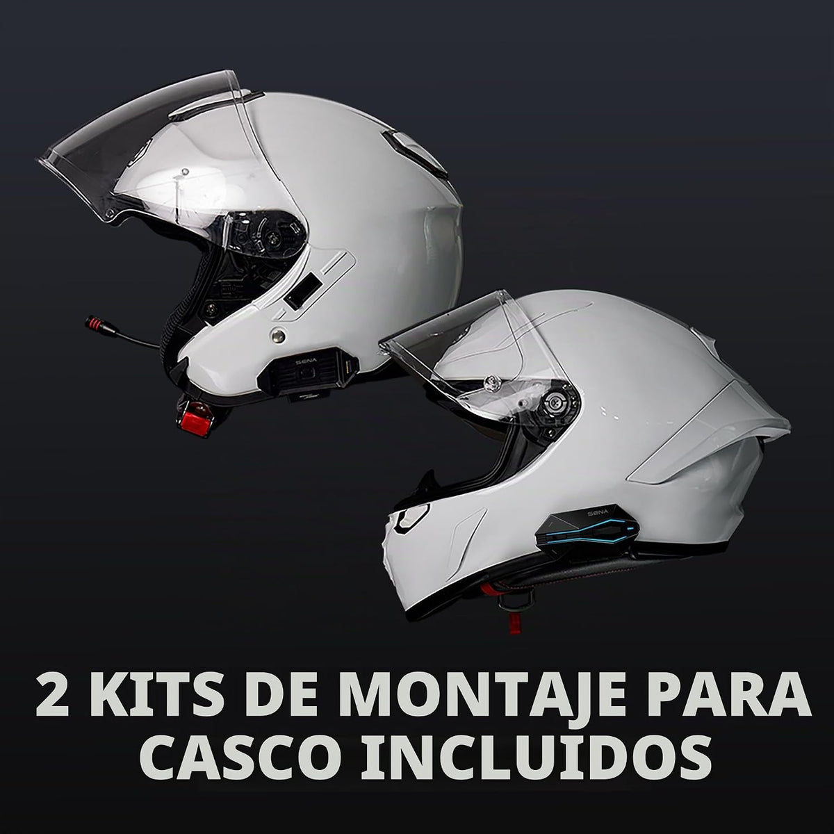 Intercomunicador con auriculares Bluetooth para casco de motociclet...