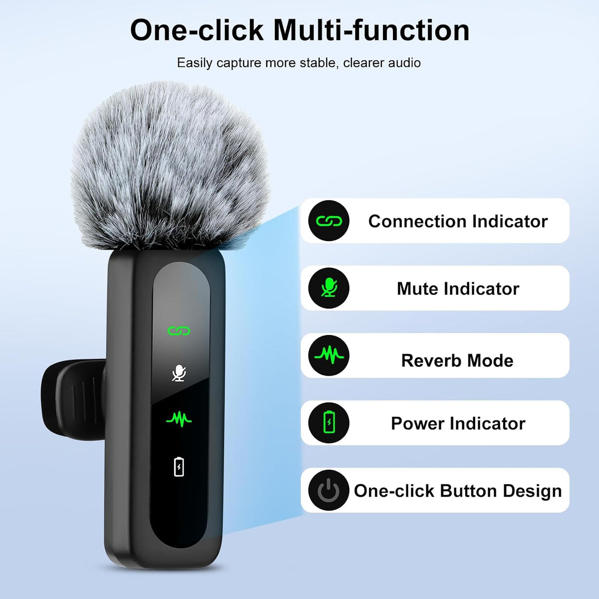 YUANRAN Mini micrófono inalámbrico para iPhone, micrófono de solapa...