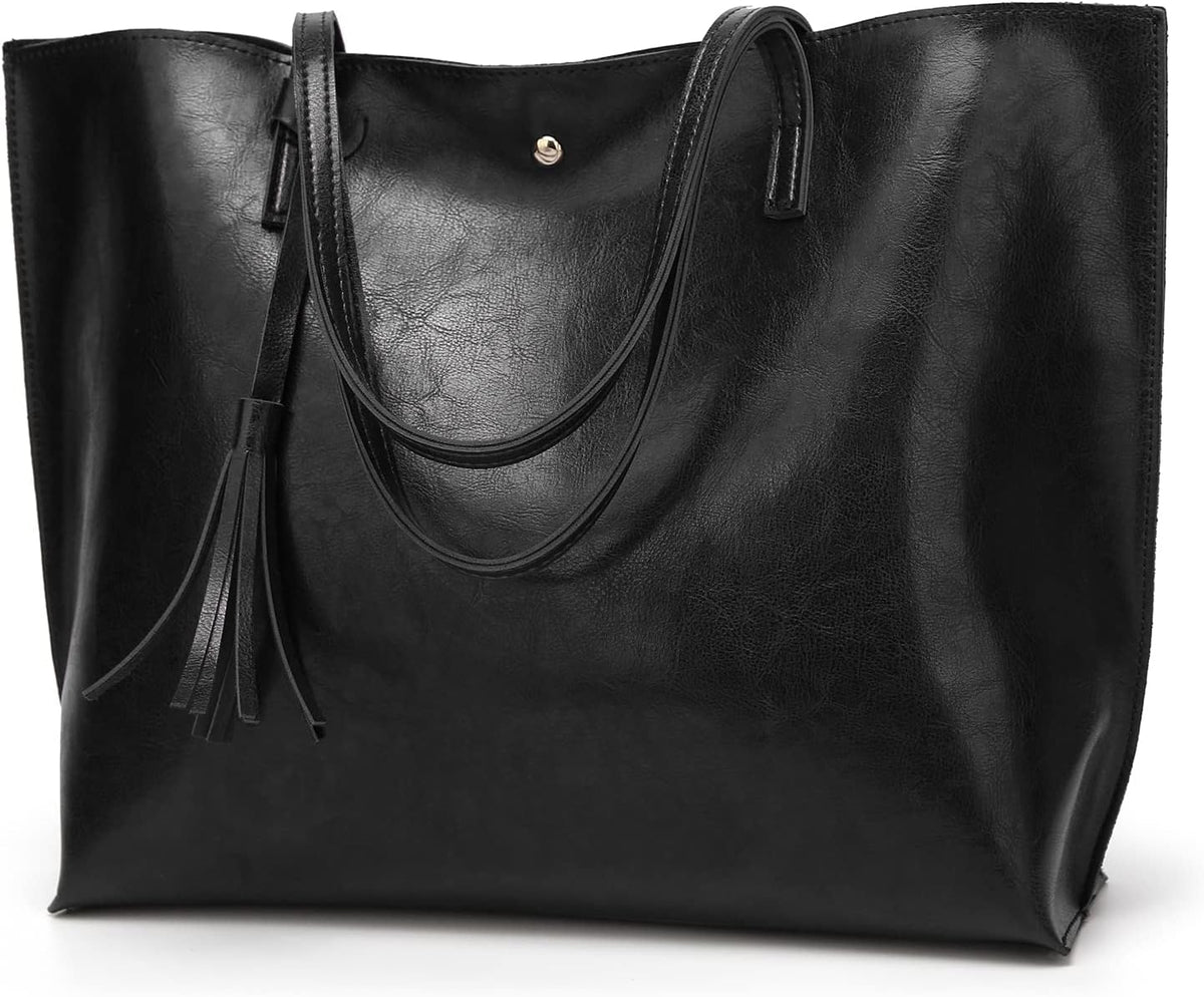Dreubea - Bolsa de hombro y de mano de piel sintética suave para mu...