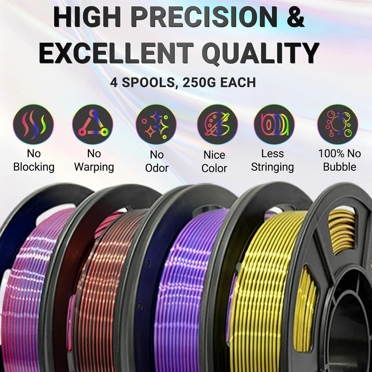 Frucindra Tricolor Silk - Paquete de filamentos para impresora 3D P...