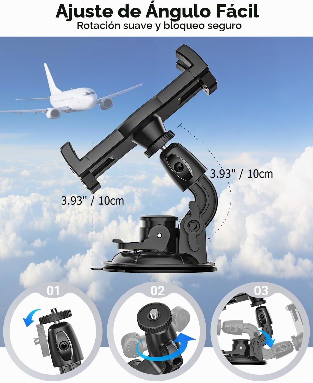 YOOZ Soporte para tablet de cabina de aviación con ventosa [ventosa...