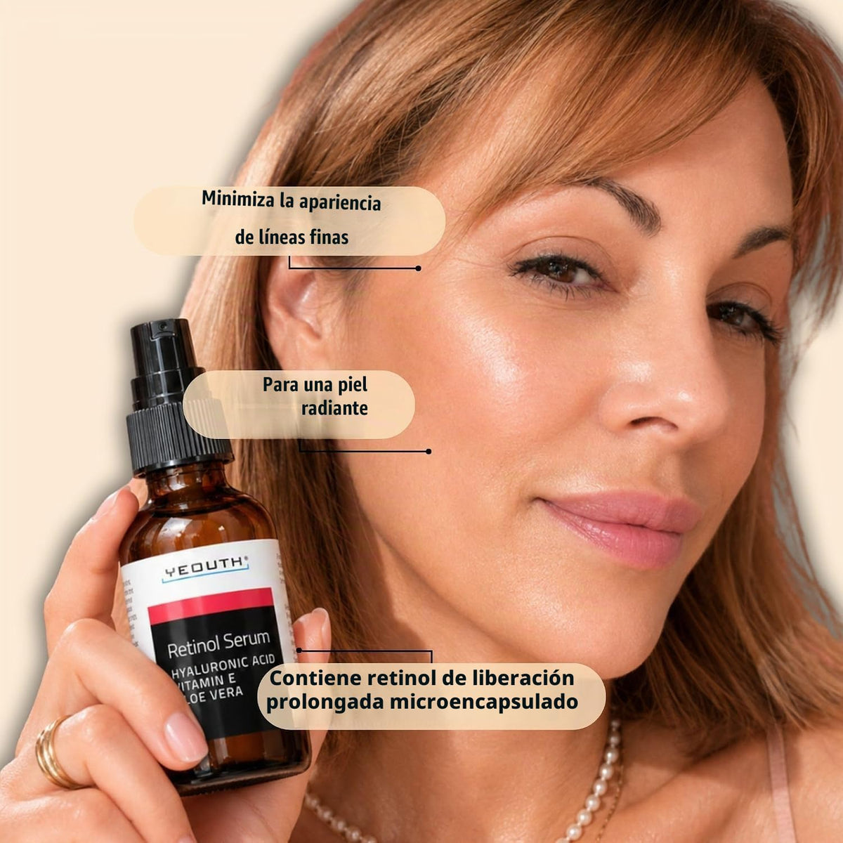 YEOUTH Suero de retinol para rostro con ácido hialurónico y vitamin...