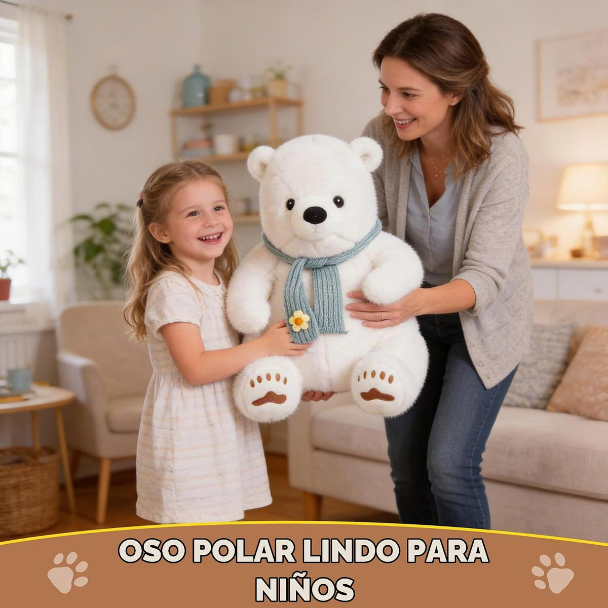Riverwar Animal de Peluche de Oso Polar Grande, Juguete de Peluche...