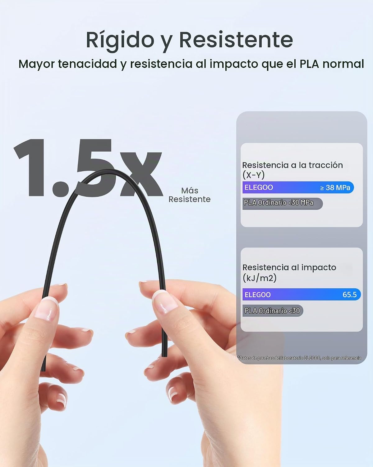 ELEGOO Filamento para impresora 3D PLA+ de 0.07 in, gris espacial,...