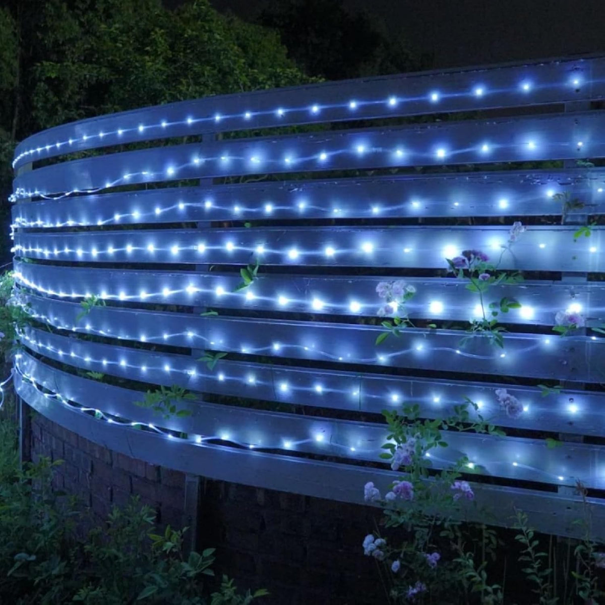 QITONG Tira de luces solares para exteriores, impermeables, 200 luc...