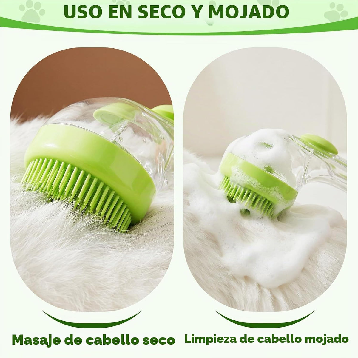 Cepillo de baño y aseo para mascotas, edición 2025, dispensador de...