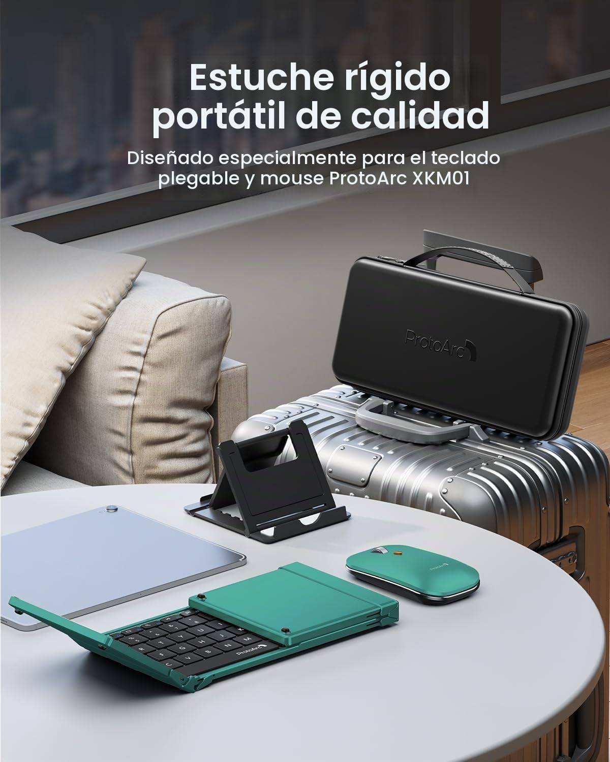 ProtoArc XKM01 - Combo de ratón y teclado plegable de tamaño comple...