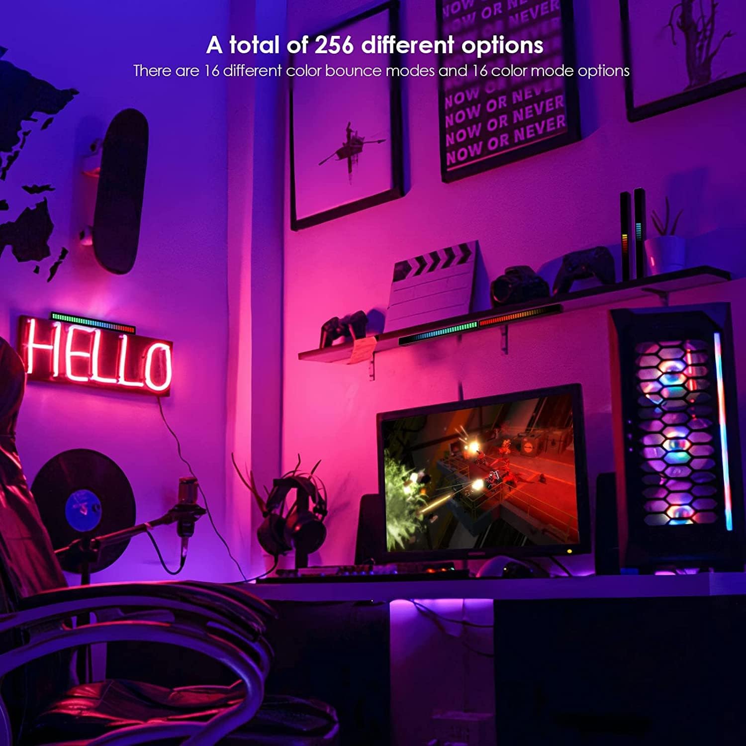 Soulpunk RGB Luz de control de sonido recargable, luces de ritmo mu...