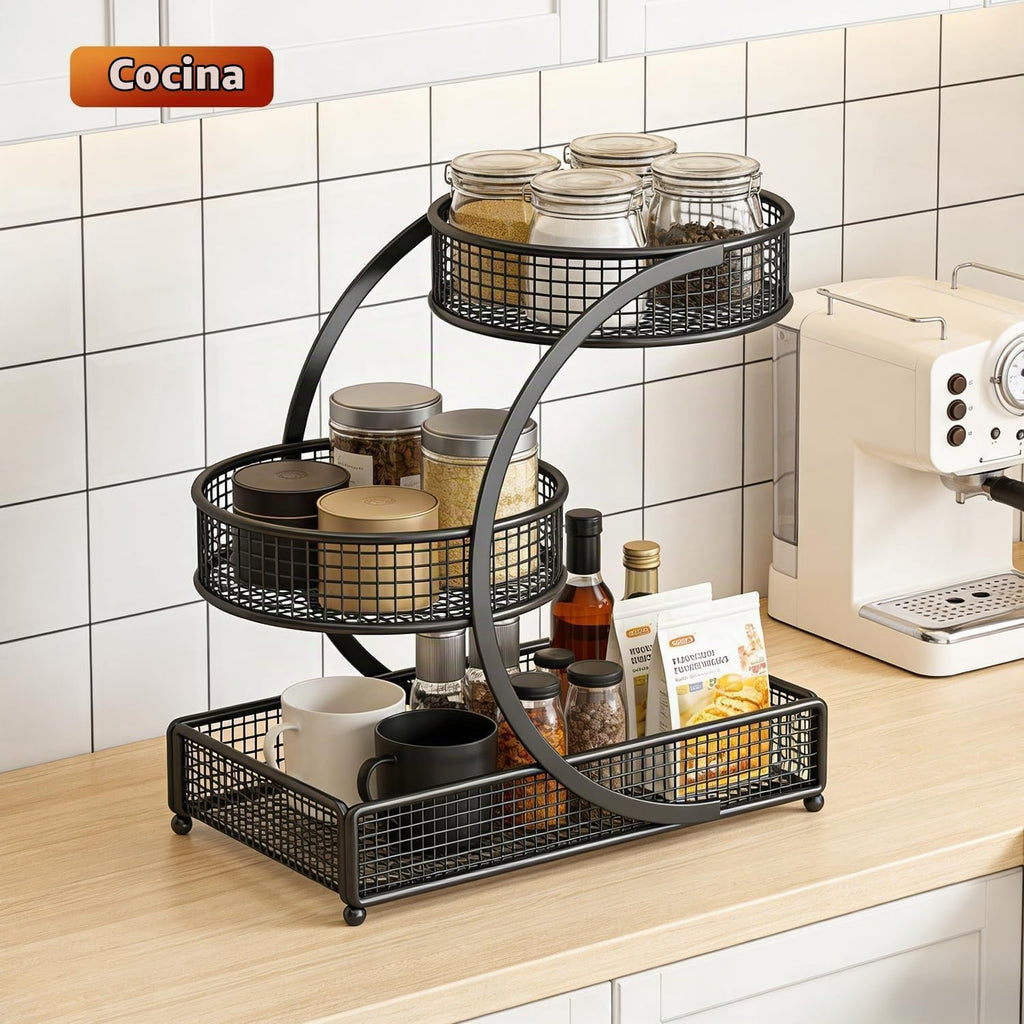 Organizador de maquillaje para tocador, 3 niveles de baño, dormitor...