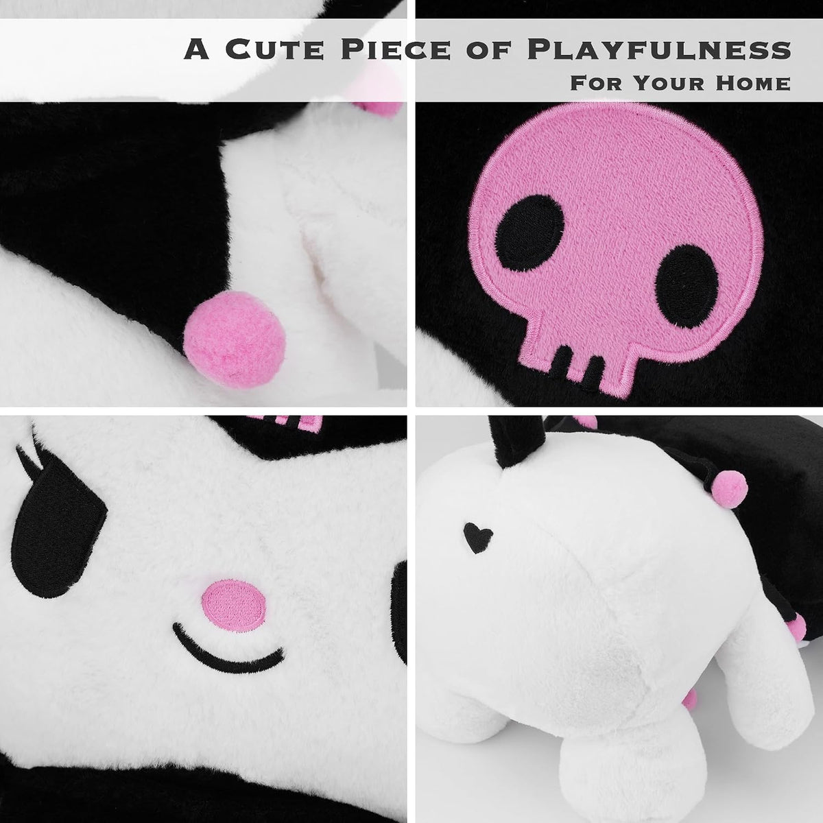 Juju - Peluche Kawaii negro (28 pulgadas), lindos animales de peluc...