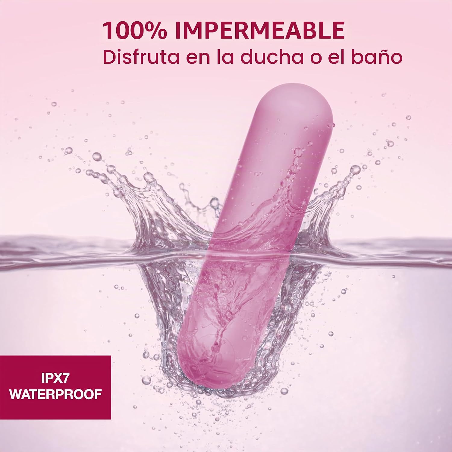 plusOne Vibrador bala para mujer - Mini vibrador de silicona, rosa...