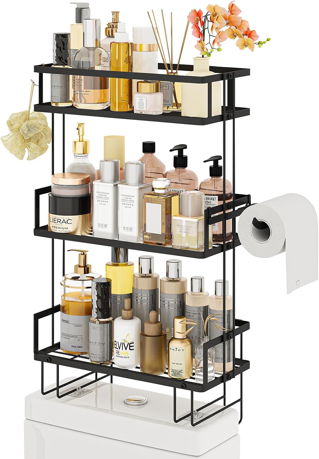 Godboat Organizadores y almacenamiento de baño, estantes de pared d...