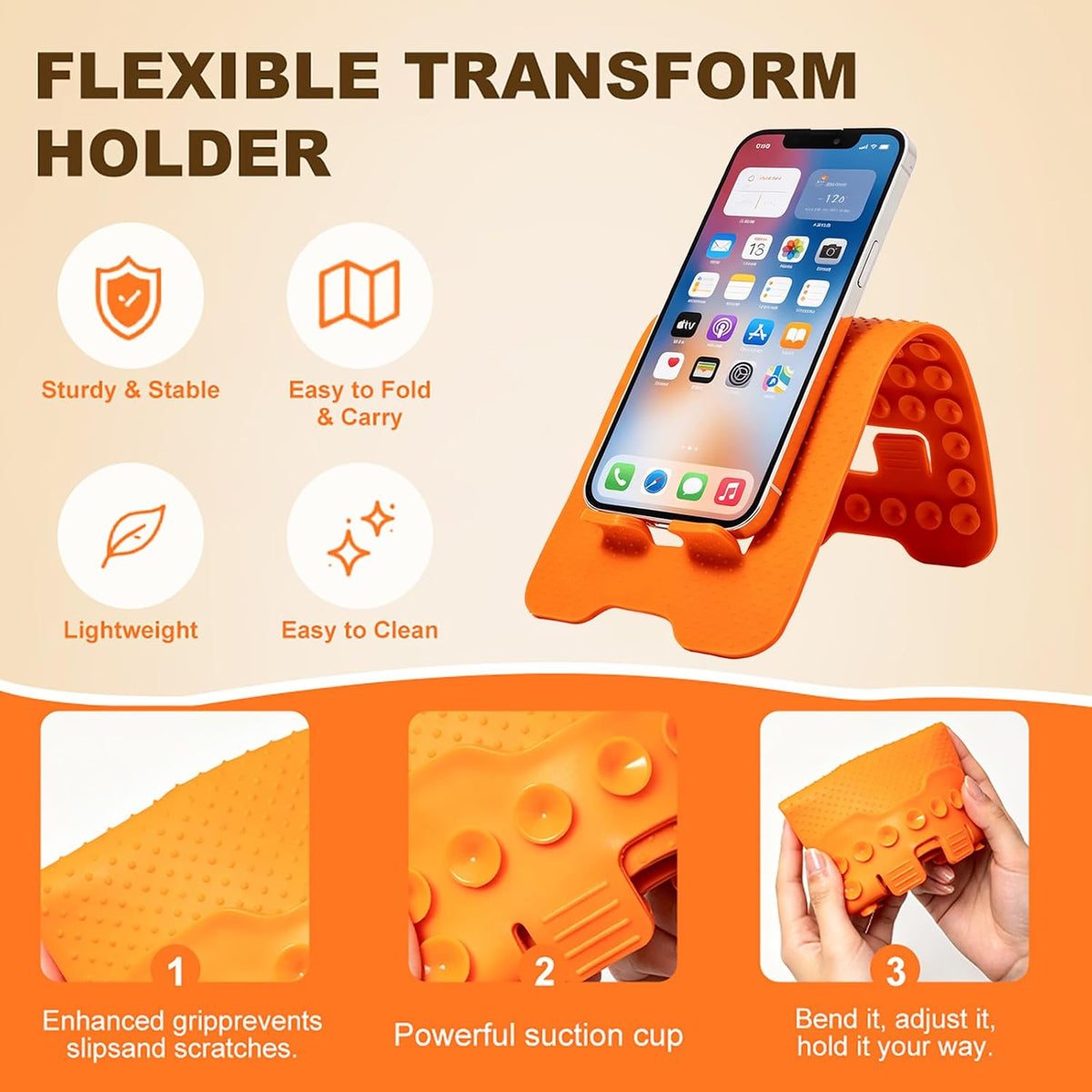 Soporte de teléfono portátil, soporte flexible para teléfono celula...