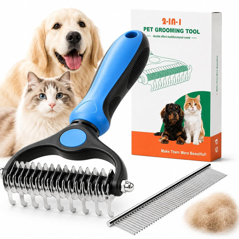 Herramienta de aseo para mascotas 2 en 1 para perros y gatos, juego...