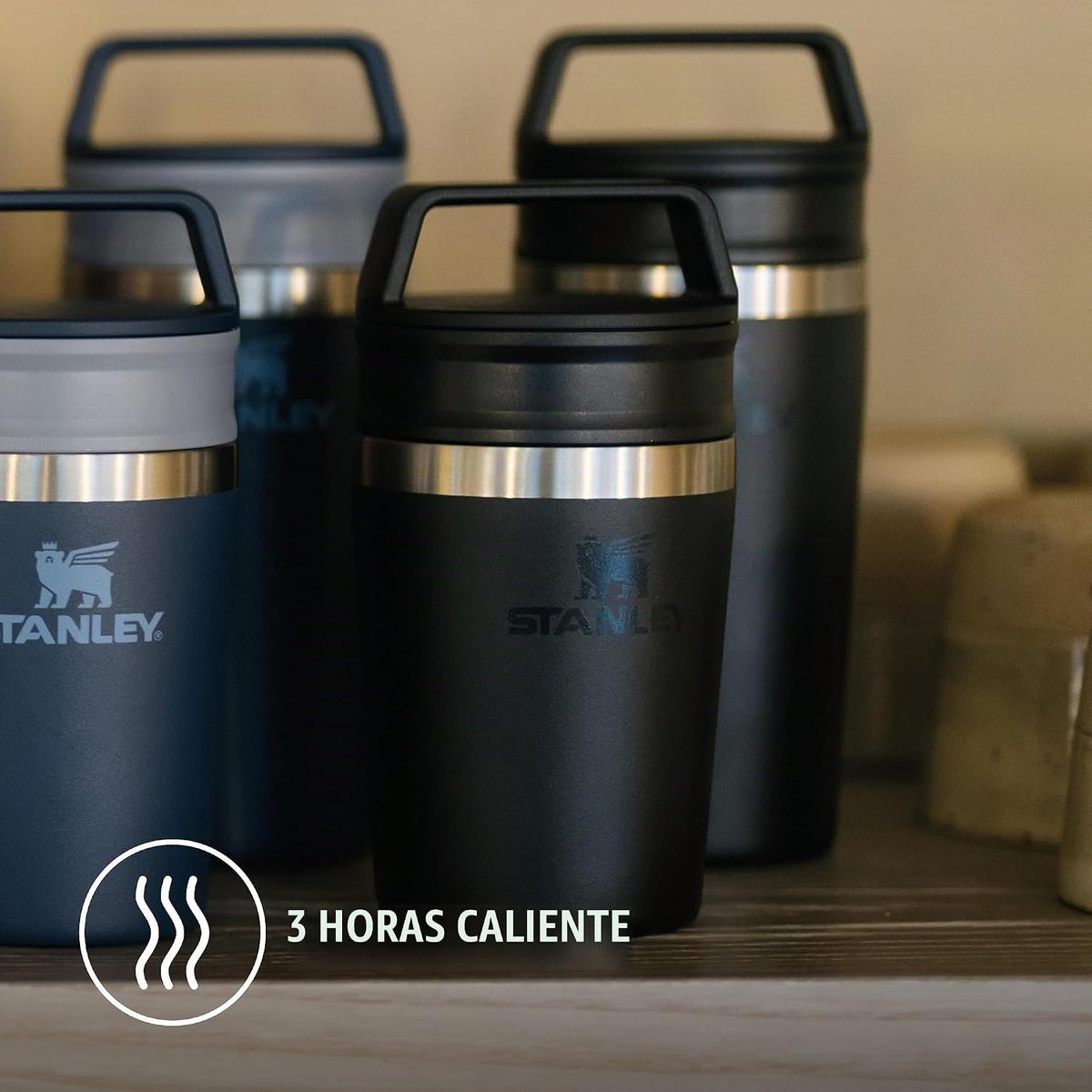 STANLEY 1913 Café to-Go Taza De Viaje 0.23L - Negro | Mantiene 3 ho...