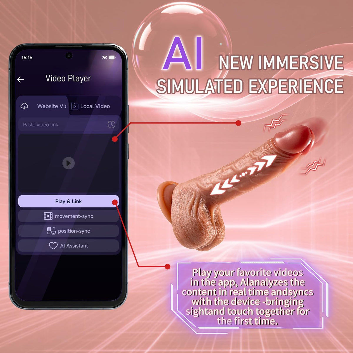 Vibrador realista vibrador juguetes sexuales para mujeres, consolad...