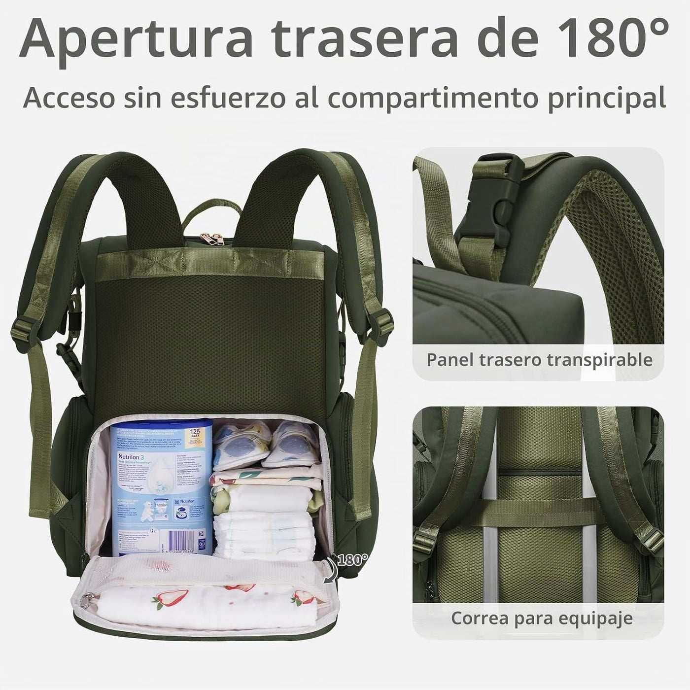 CEI-CEI Bolsa de pañales de neopreno, mochila grande para recién na...