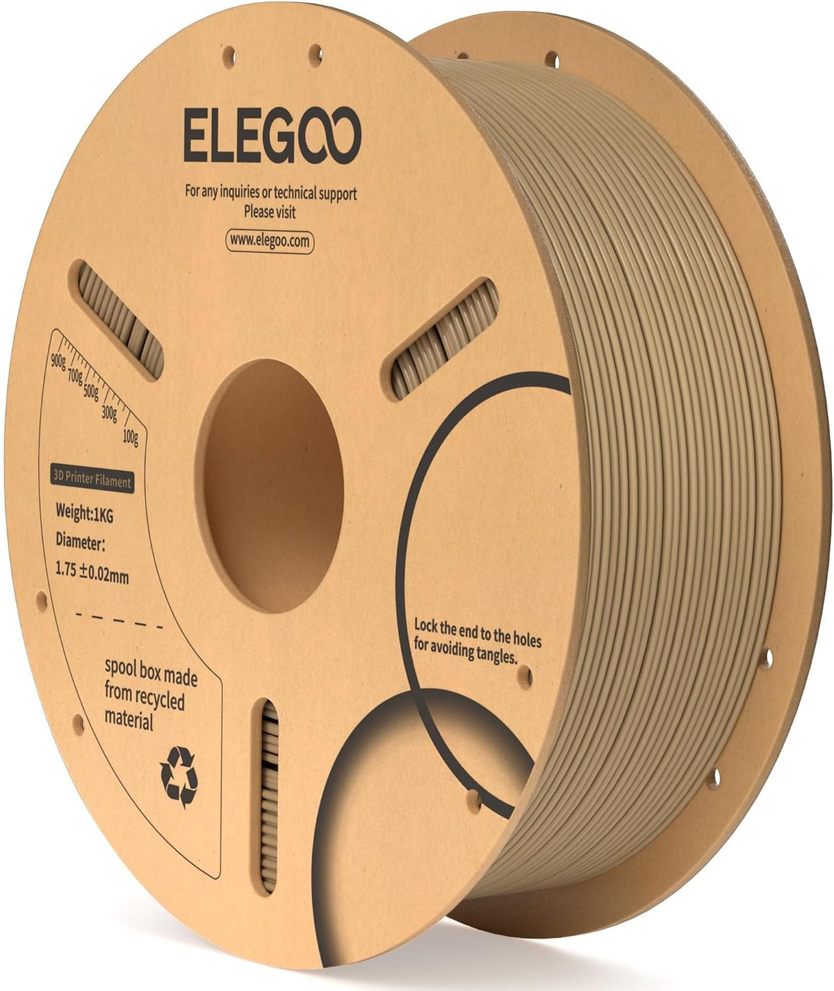 ELEGOO - Filamento PLA para impresora 3D de madera de 1.75mm, fibra...