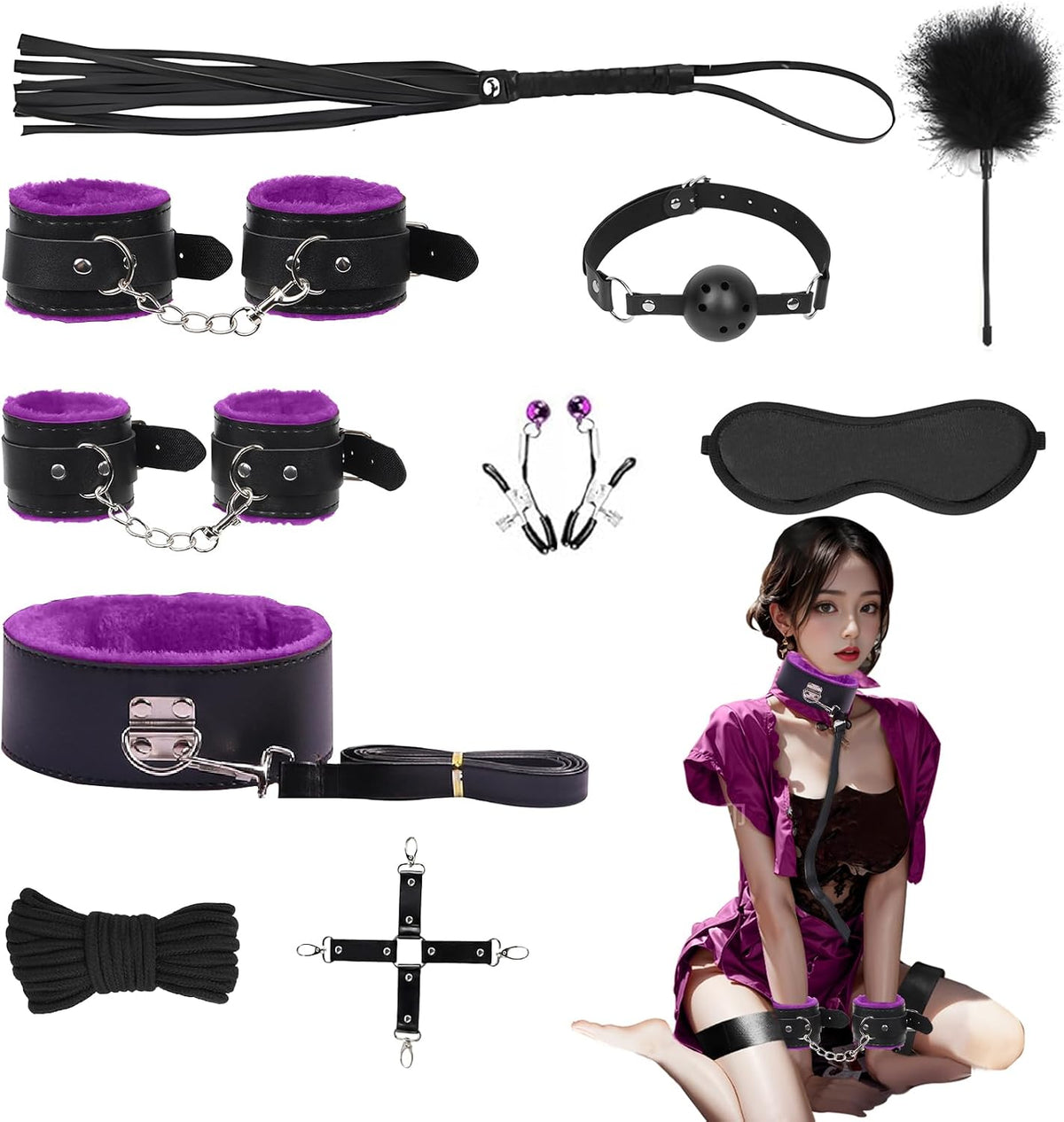 Kits de esclavitud sexual, juguetes de retención BDSM, 10 piezas, e...