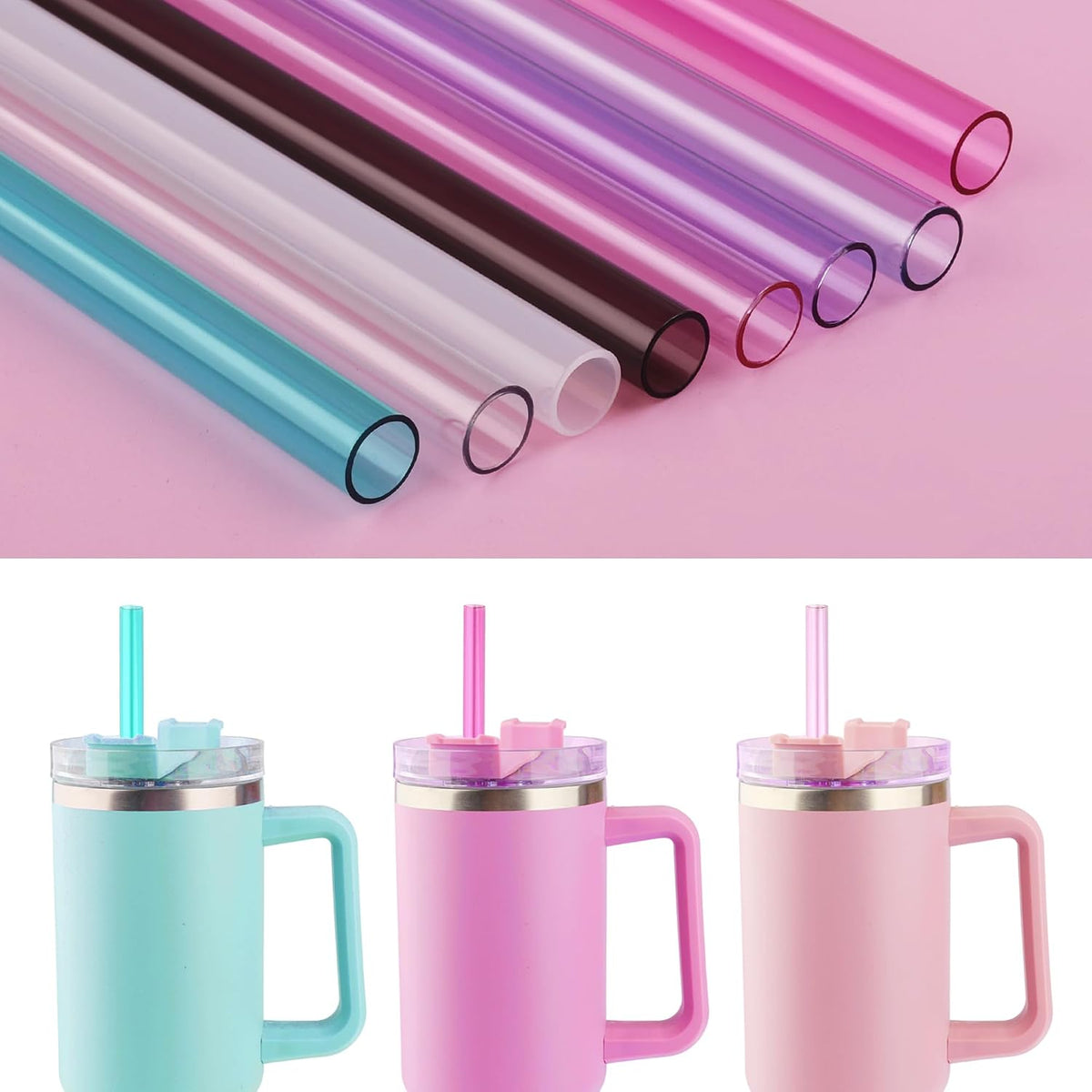 Paquete de 6 popotes de repuesto para vasos Stanley de 40 onzas y 3...