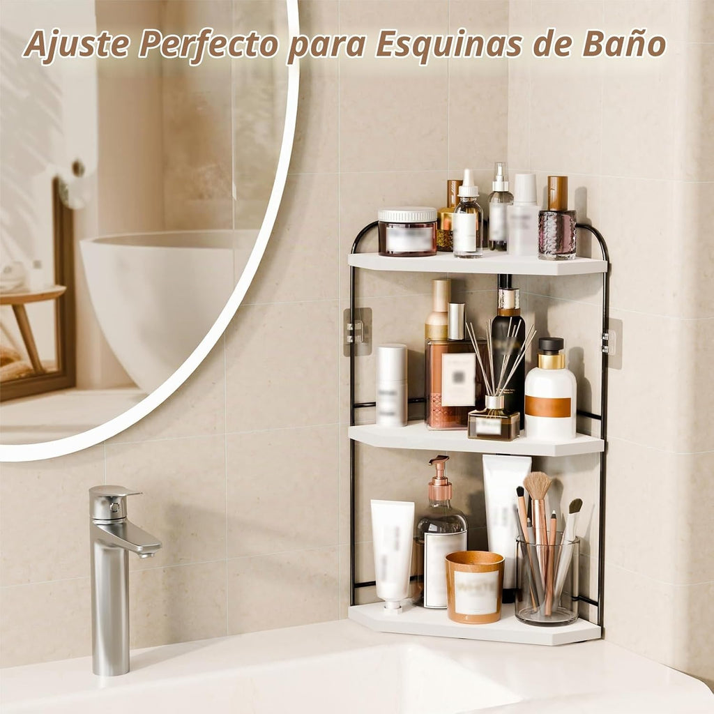 Naeqieo Organizador esquinero de encimera de baño, organizador de e...