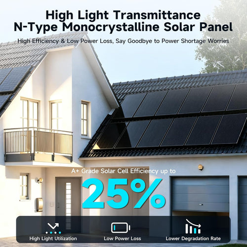400W 4Pack 100W Paneles Solares 25% Alta Eficiencia N\u2011Type 18B...