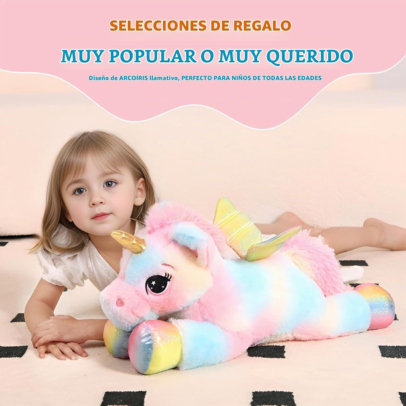 FFxiong Almohada de Peluche de Unicornio Grande de 24 Pulgadas de C...