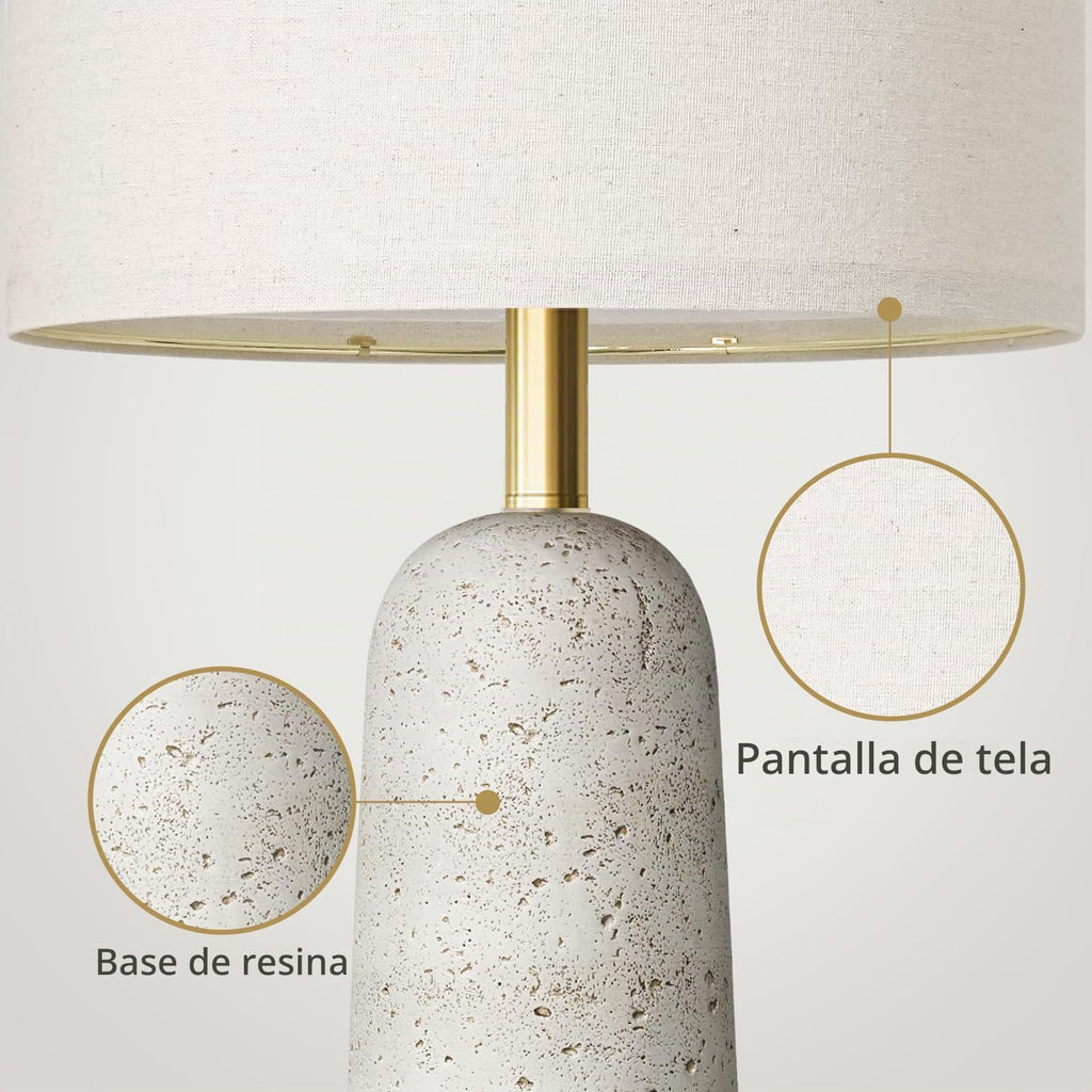 BOBOMOMO Juego de 2 lámparas de mesa modernas de 27.25 pulgadas, lá...