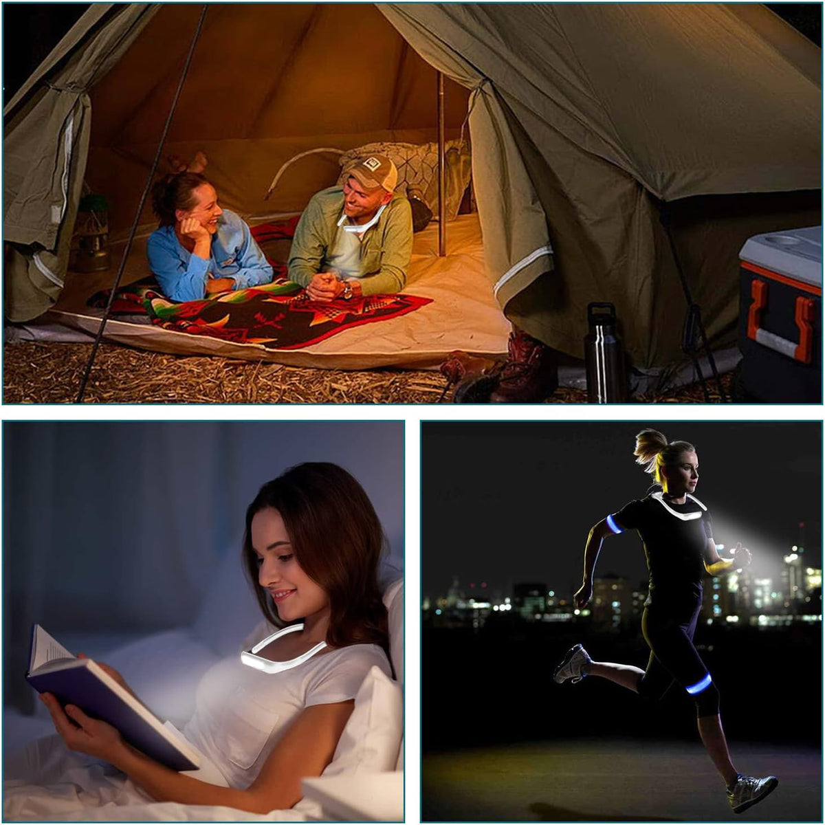 LALAKU - Luz de lectura LED para el cuello, luz de libro para leer...