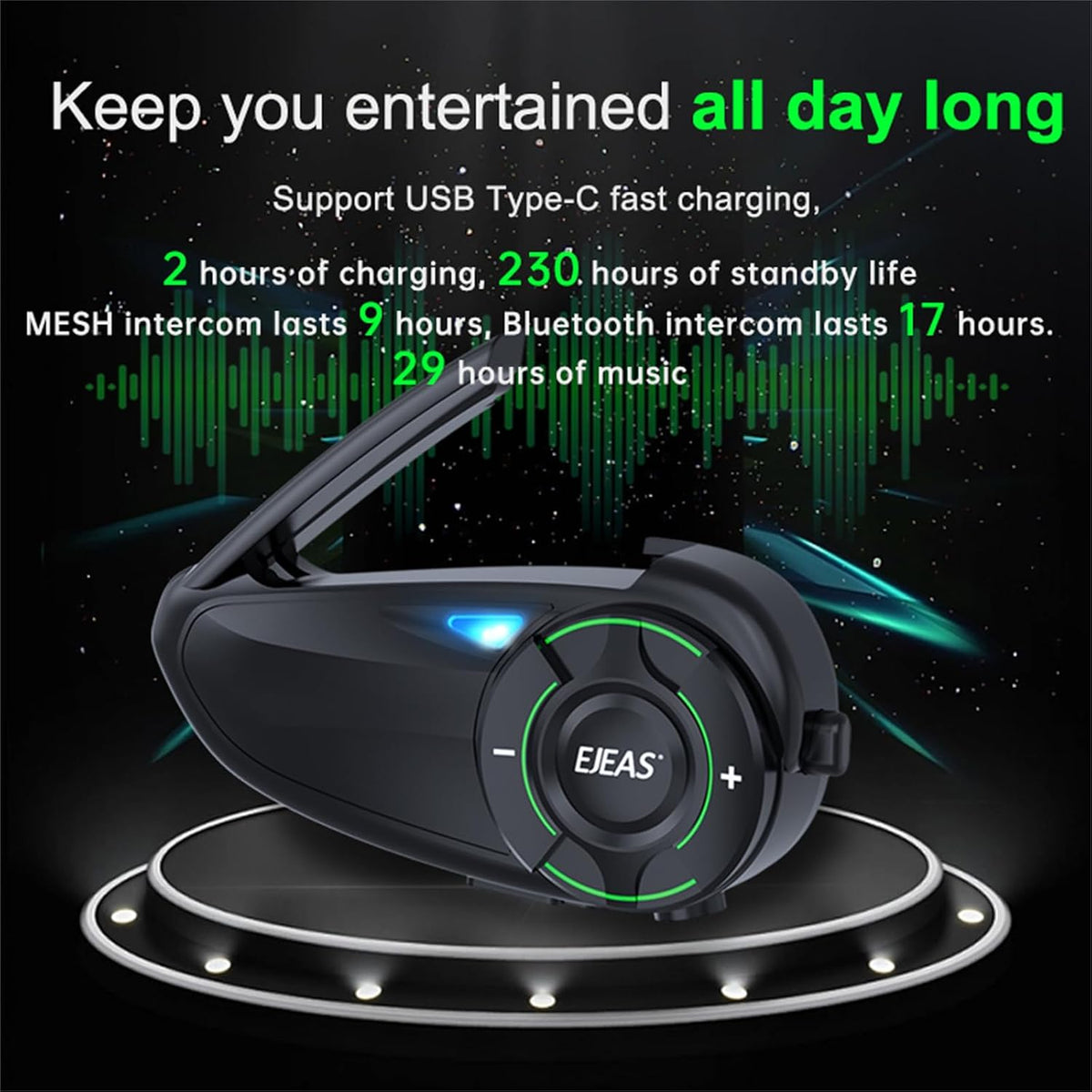 SolaMr Auriculares Bluetooth para casco de motocicleta, sistemas de...