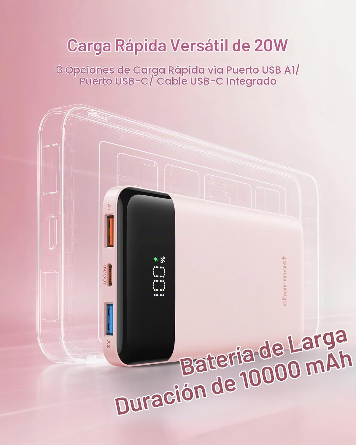 cargador portátil charmast, banco de energía de carga rápida | comp...