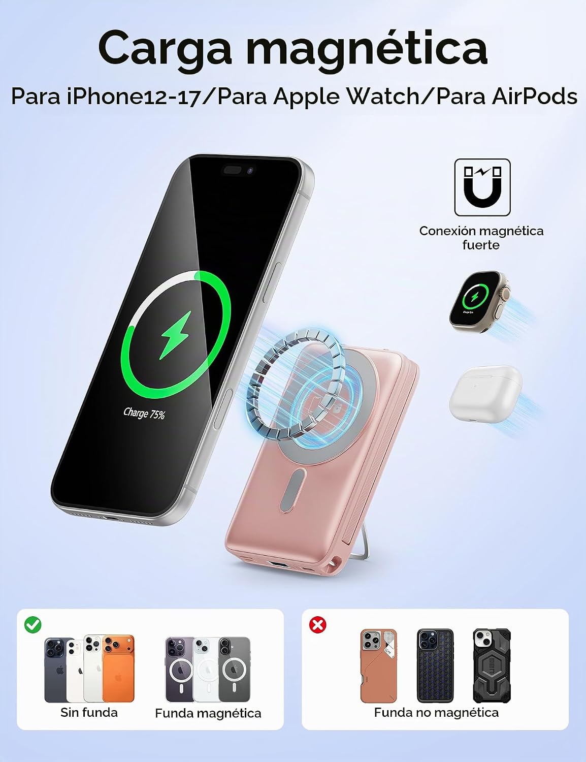 para cargador portátil Magsafe 10000mAh 20W carga rápida banco de e...