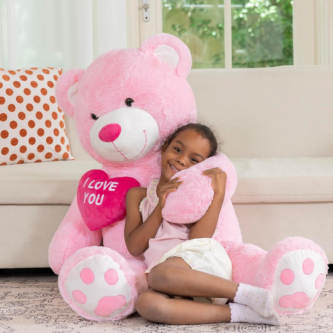 MaoGoLan - Oso de peluche grande de 132 cm, oso de peluche rosa gig...