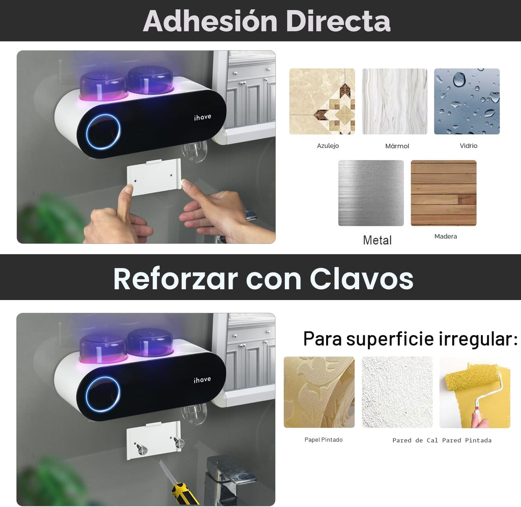 iHave Portacepillos de dientes para baños, desinfectante y soporte...