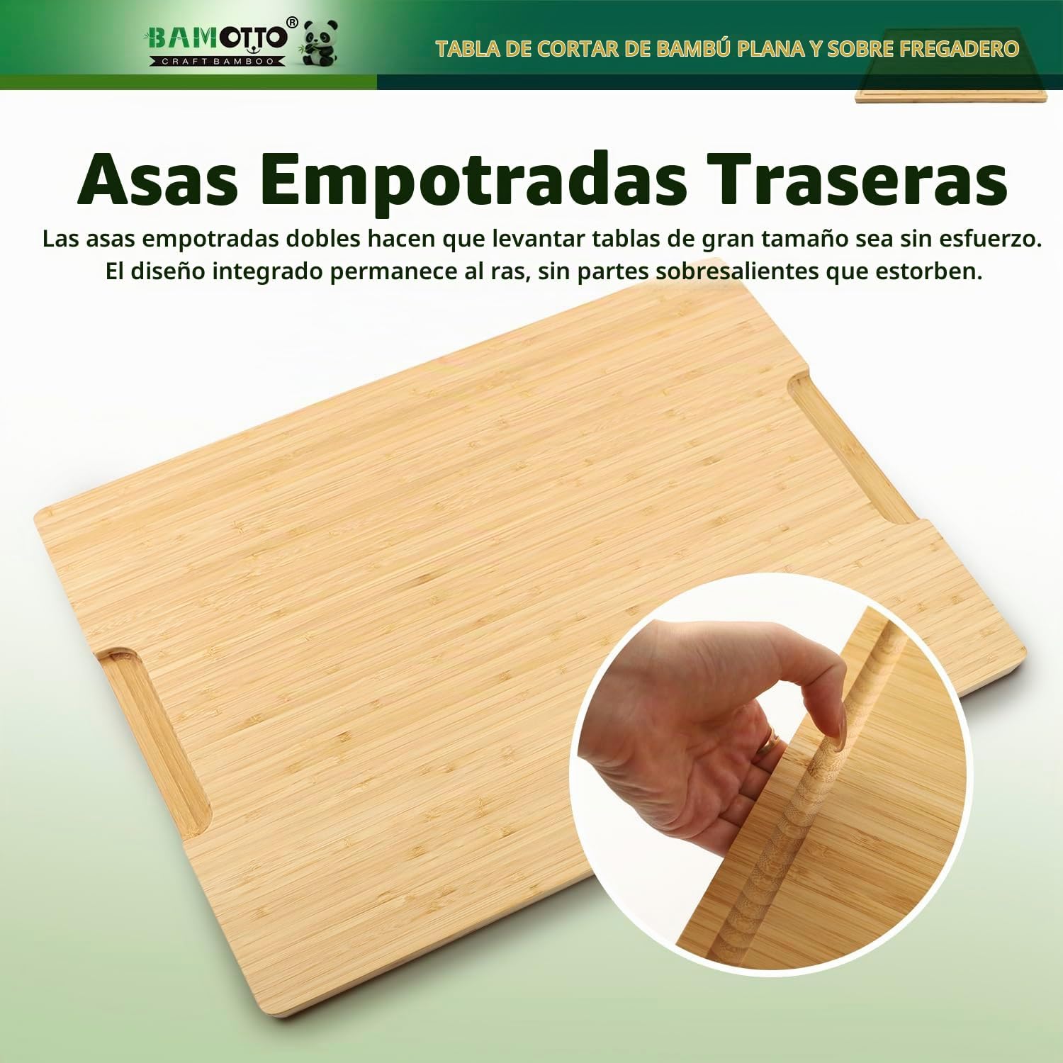 Tabla de Cortar Extra Grande de Bambú 100% Orgánico, Bloque de Carn...