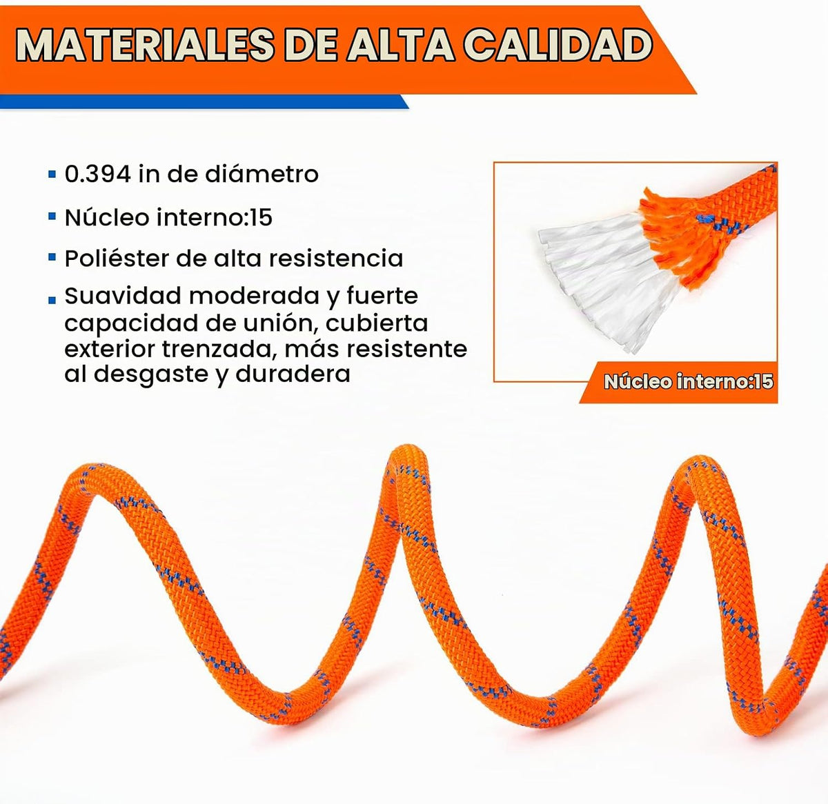 VOXLOVA Cuerda de escalada en roca, cuerda de escalada estática al...