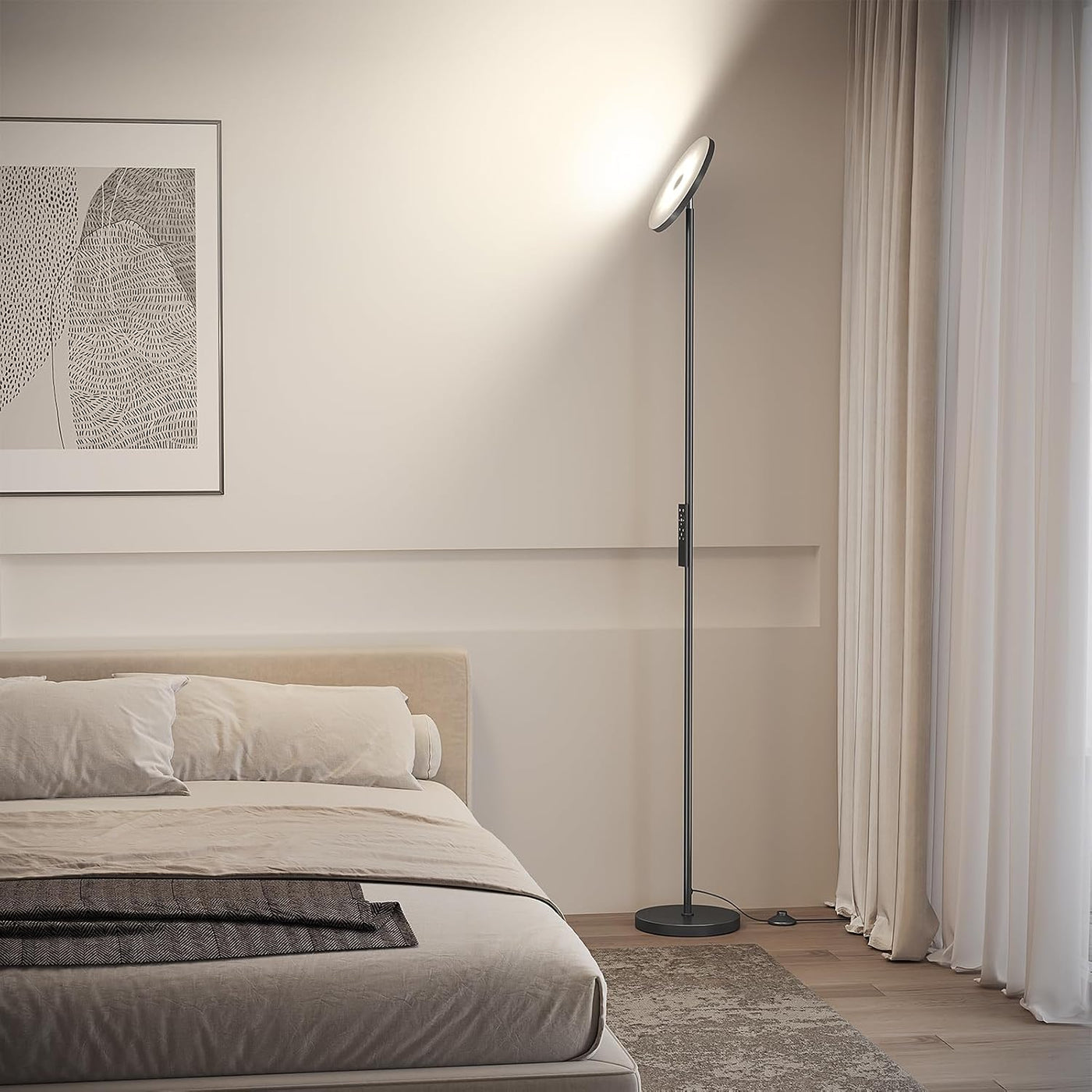 SUNMORY Lámparas de pie para sala de estar, lámpara de pie LED súpe...