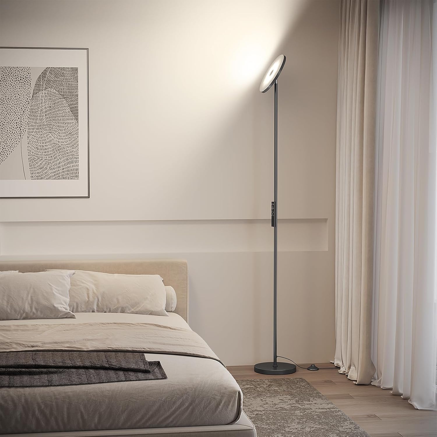 SUNMORY Lámparas de pie para sala de estar, lámpara de pie LED súpe...