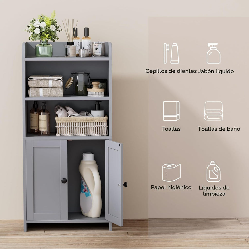 Homhedy Armario de almacenamiento de baño pequeño, almacenamiento i...
