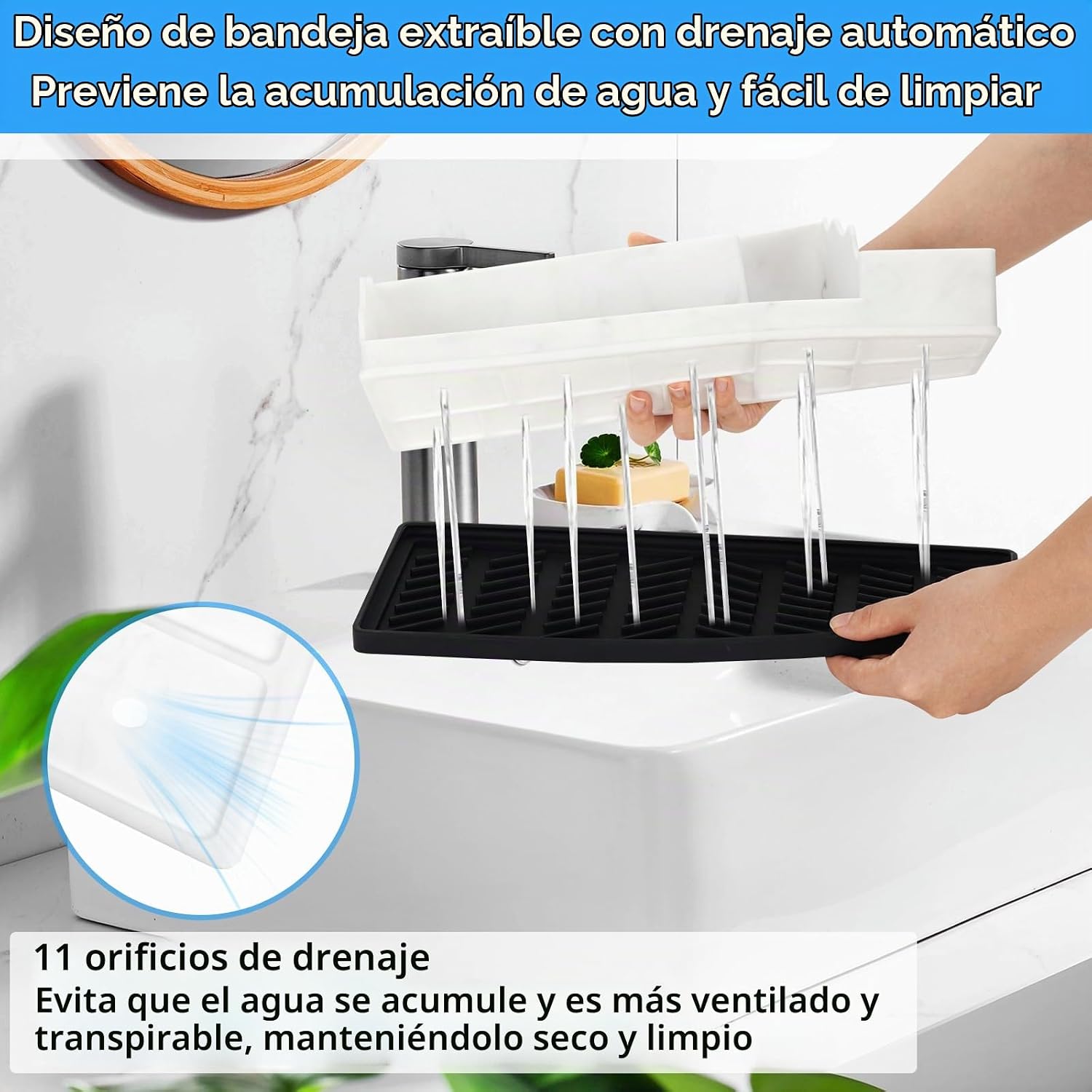 Organizador de Baño para Encimera, Portacepillos de Dientes de Sili...
