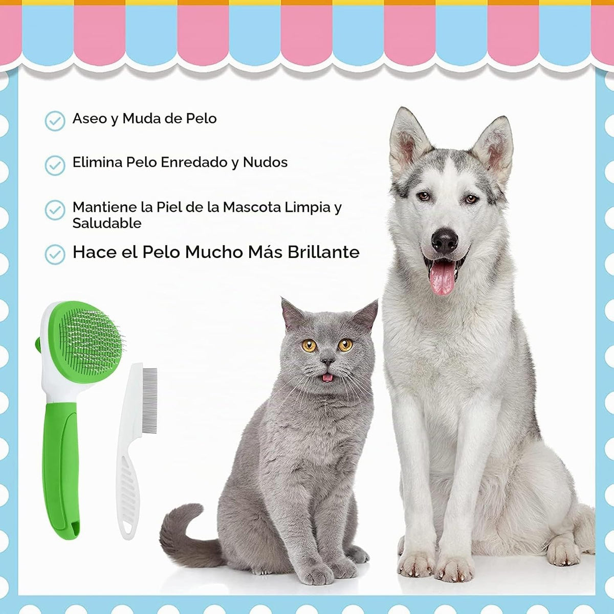 Cepillos para gatos de interior, cepillo para perros para muda de p...