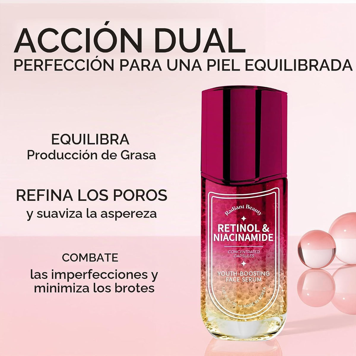 Radiant Beauty Suero de retinol para rostro con niacinamida, dermat...