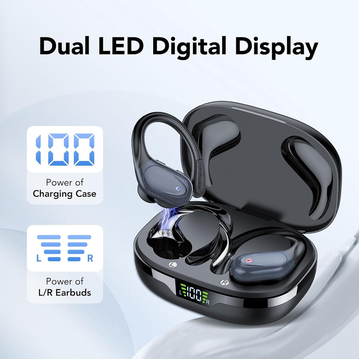 Auriculares inalámbricos Bluetooth 5.3, audífonos de 60 horas de re...
