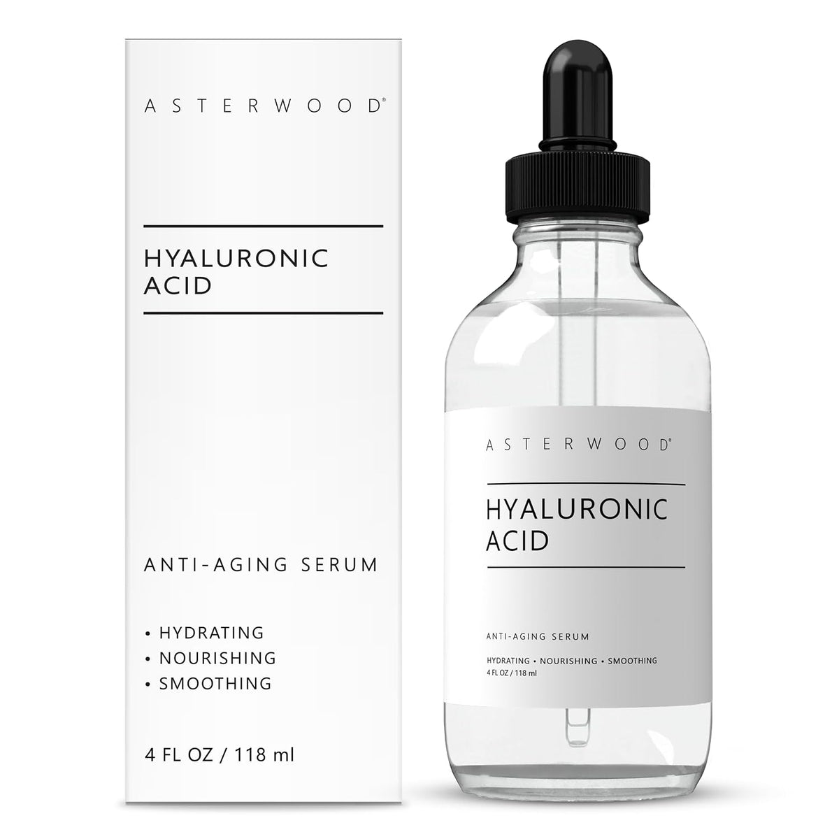 Suero de ácido hialurónico puro Asterwood para rostro, antienvejeci...