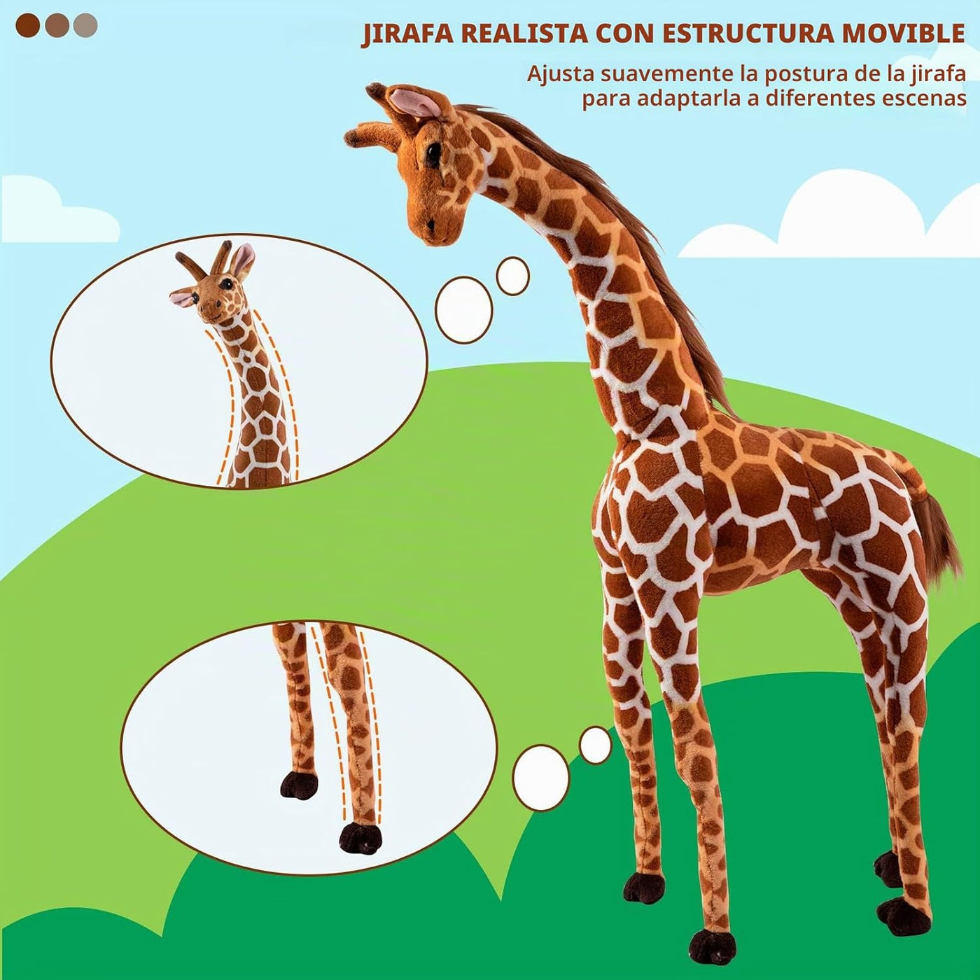OHKIDS Juego de animales de peluche de jirafa grande de 47 pulgadas...
