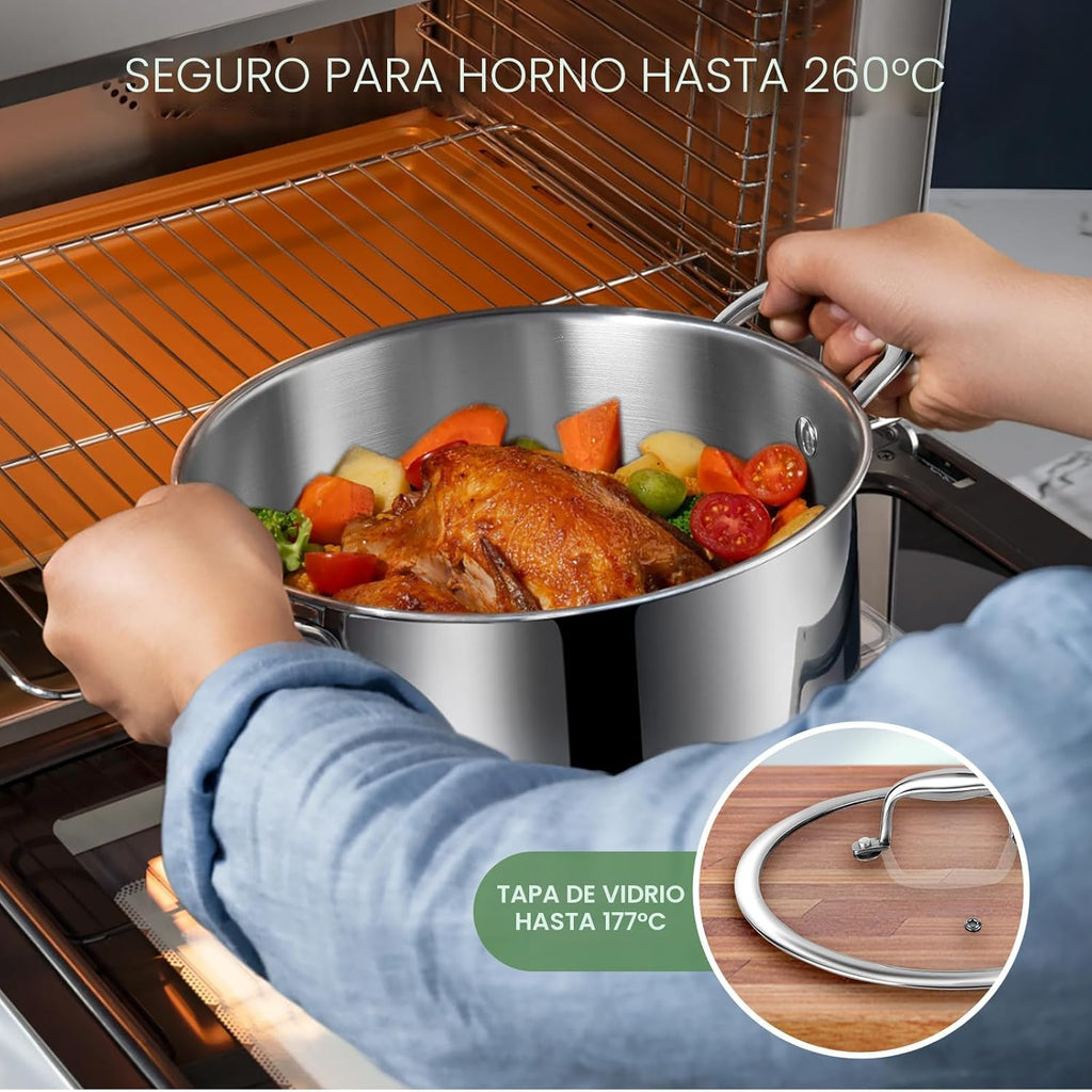 Juego de utensilios de cocina de acero inoxidable de 3 capas de 11...